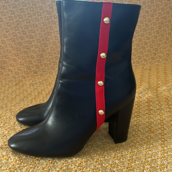 Journee Collection Black and Red Heeled Boots - Picture 3 of 8